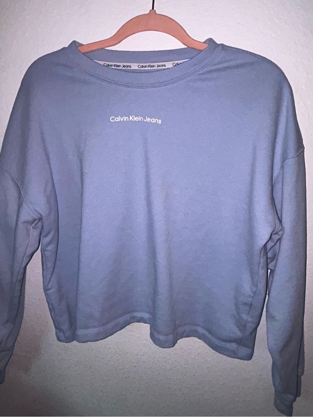 Calvin Klein Jeans Women's Light Blue Crewneck Sweatshirt